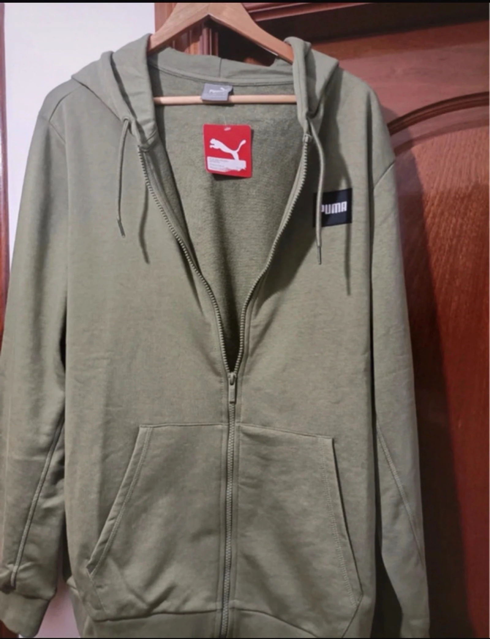 Sudadera Puma Full Zip Hoodie verde khaki talla XL nueva con etiqueta